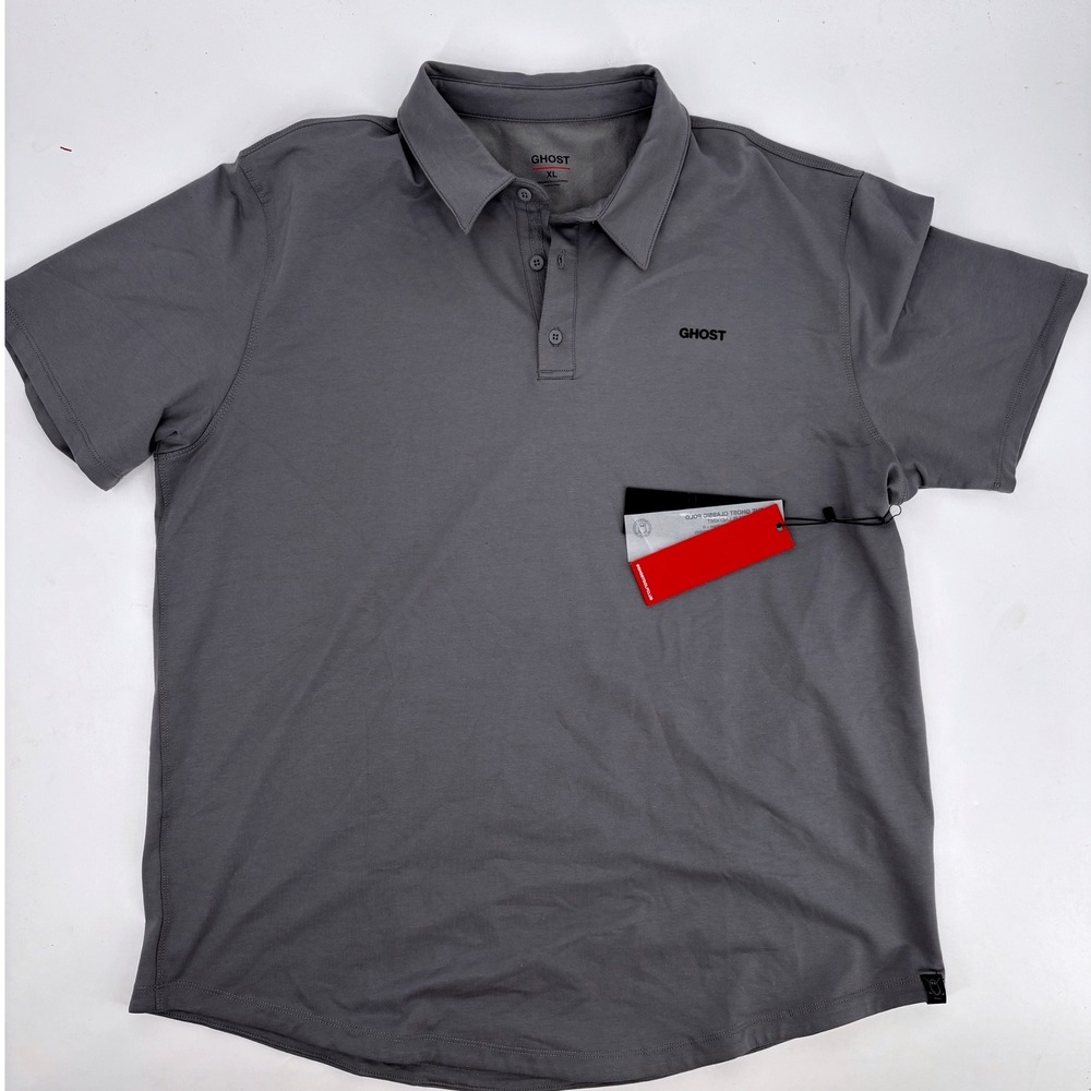 Ghost Golf Classic Polo Shirt Mens XL Grey Short Sleeve Premium Blend Knit NWT
